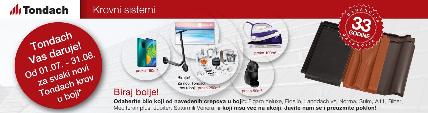 Ljetnja akcija. Tondach Vas daruje!