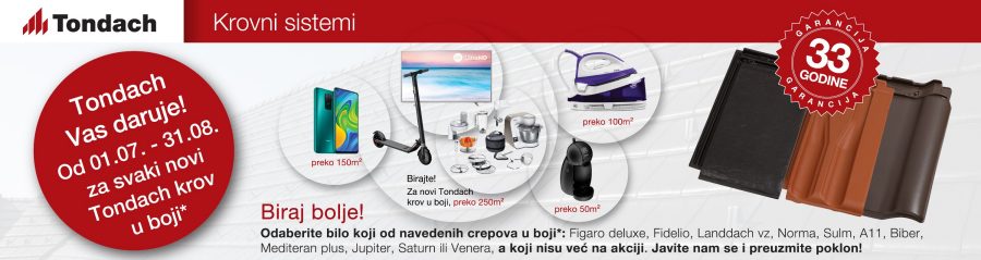 Ljetnja akcija. Tondach Vas daruje!